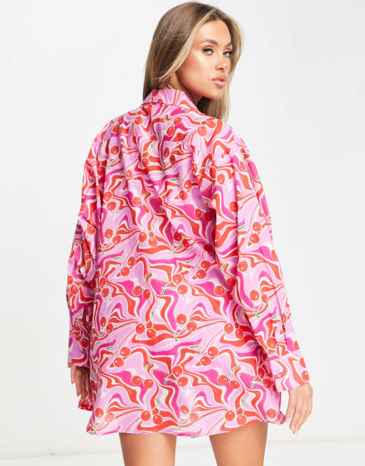 ASYOU voile shirt in pink cherry print ASOS