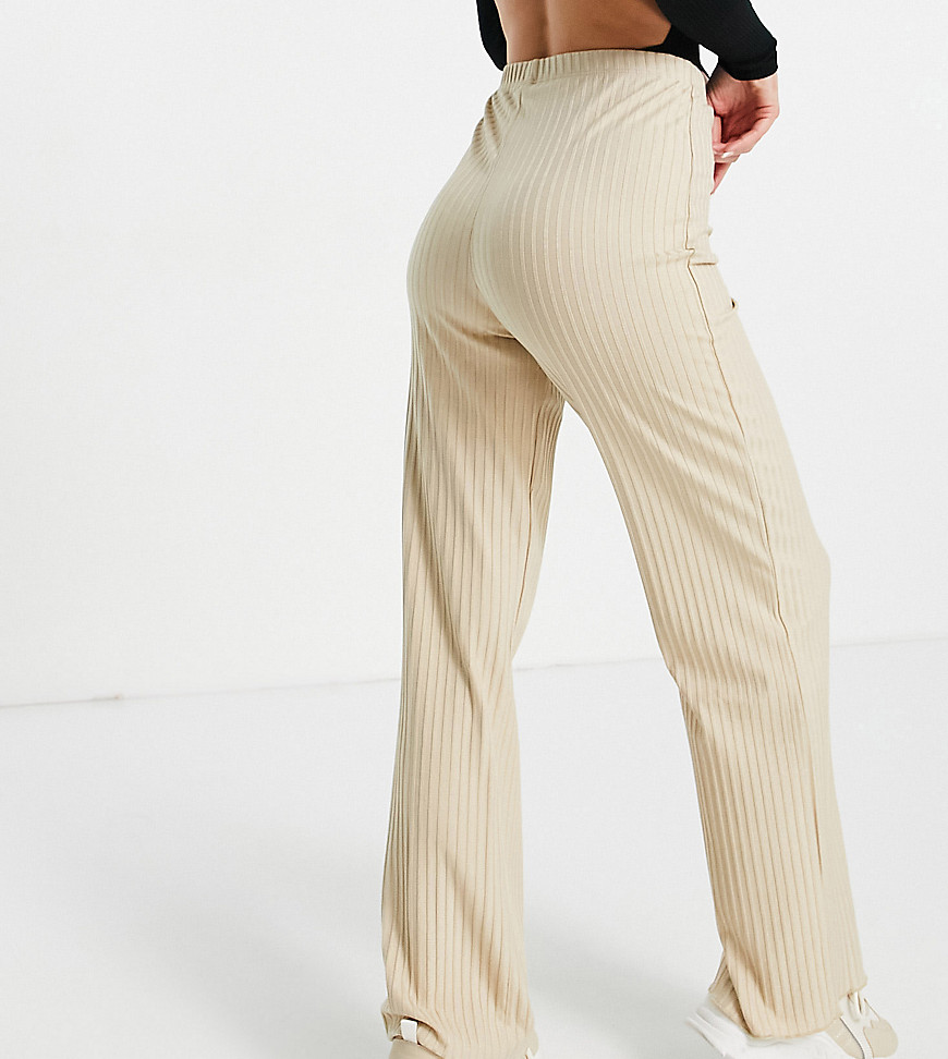 ASYOU wide leg pants in sand-White