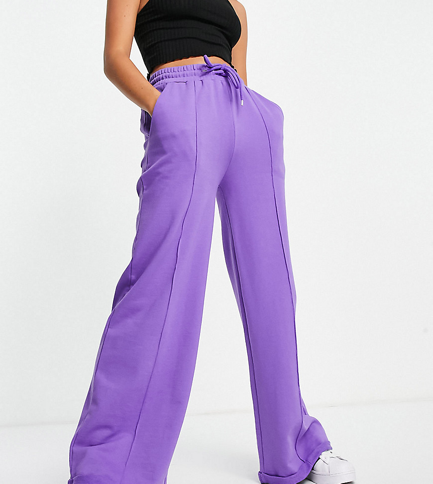 ASYOU wide leg sweatpants in violet - part of a set-Purple