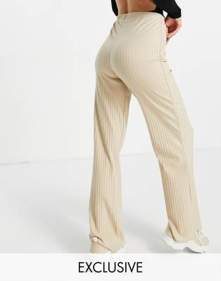 sand wide leg trousers