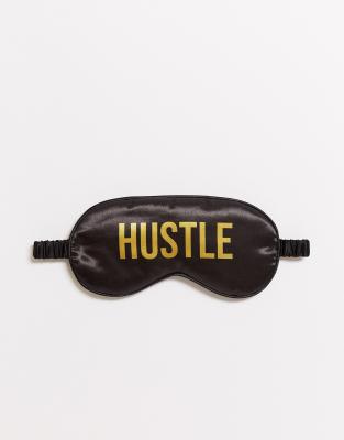 фото Атласная маска для сна с надписью "hustle" smug-розовый