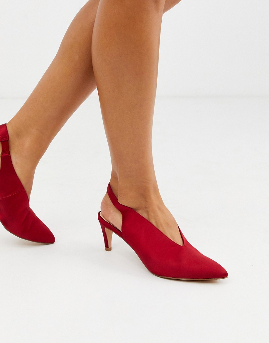 фото Атласные туфли с ремешком на пятке vero moda-красный