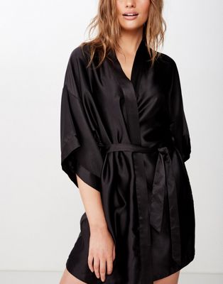 фото Атласный халат-кимоно черного цвета cotton:on-черный цвет