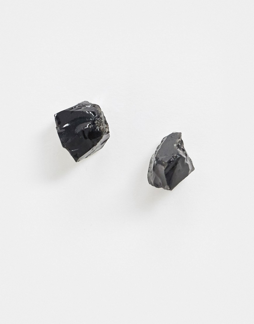 Aura by Calum Best - Antinegativitet-øreringe med sort obsidian-krystal