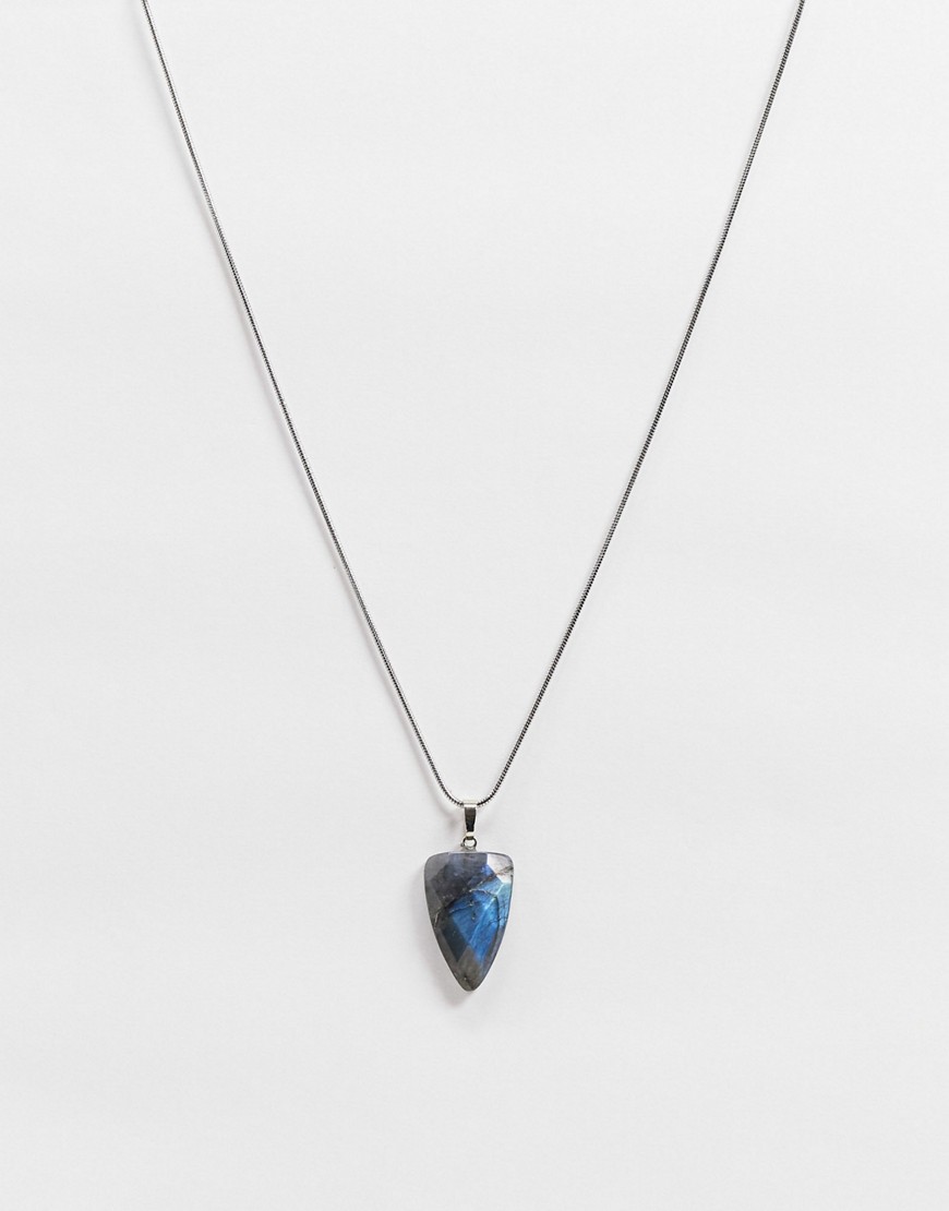 Aura by Calum Best labradorite crystal necklace-Silver