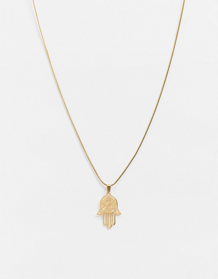 Aura från Calum Best – Halsband med hamsa-hand-Guld