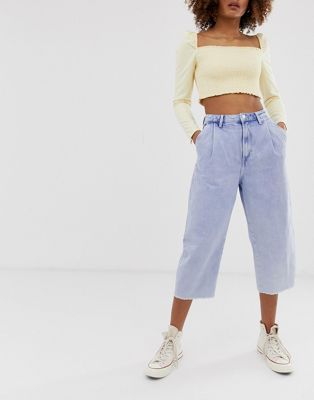 Aurora højtaljede 80'er-jeans med rå kant fra Pepe Jeans-Blå