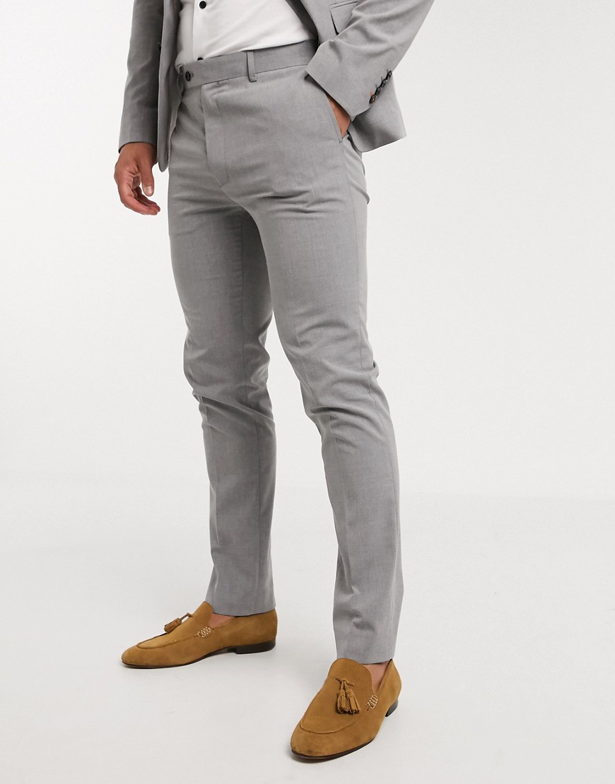 Avail London – Ljusgrå kostymbyxor i extra smal passform