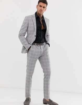 gray windowpane blazer