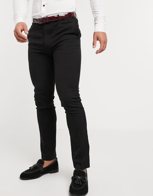 Mens skinny 2024 black trousers