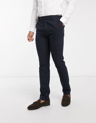 Avail London skinny fit suit trousers in navy