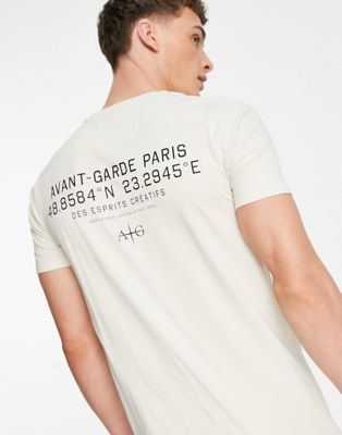 Avant Garde back print t-shirt in ecru