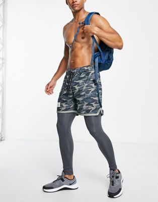 Avant Garde sports leggings with shorts in camo
