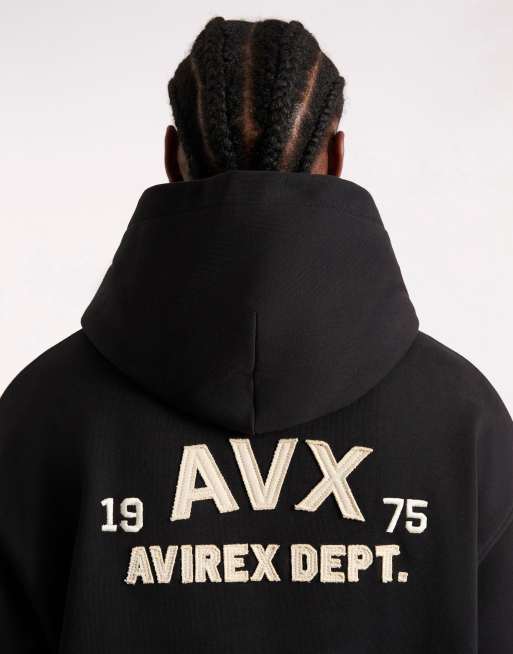 AVX Corp over head long sleeve hoodie in black, 3 of 4