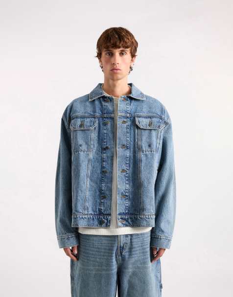 AVX Edwards long sleeve denim jacket in mid denim blue - view 1