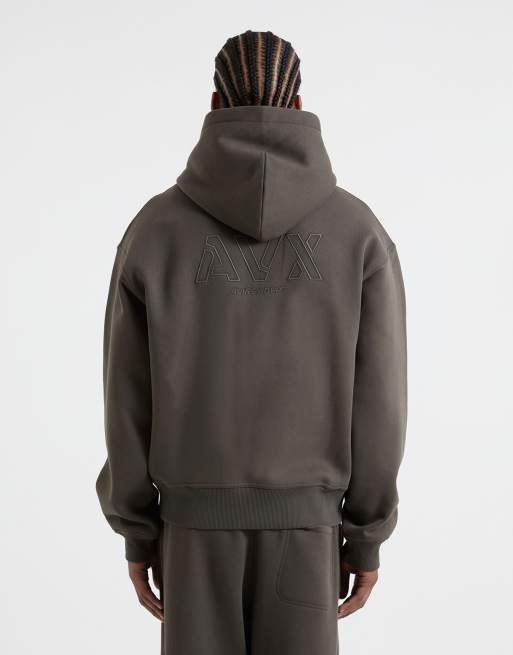 AVX Nova full zip hoodie in chocolate brown, 2 of 6