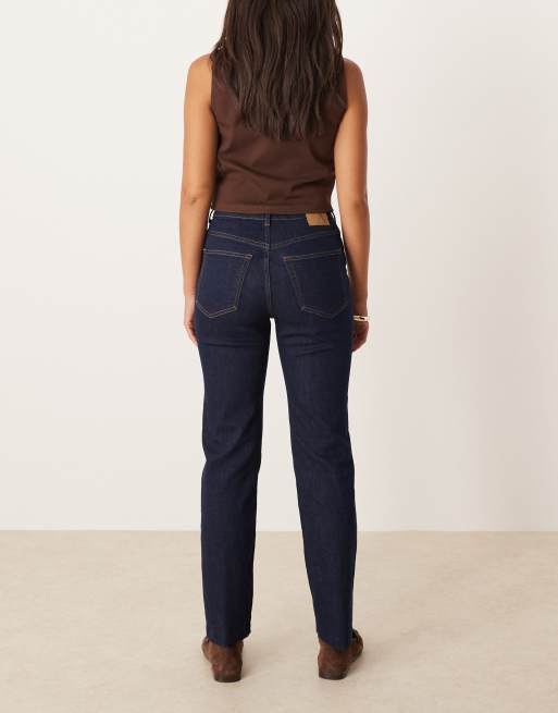 AWARE - Alice - Jean droit stretch à taille haute - Bleu foncé brut, 3 de 5