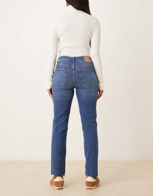 AWARE - Alice - Jean droit stretch à taille haute - Bleu moyen délavé, 2 de 5