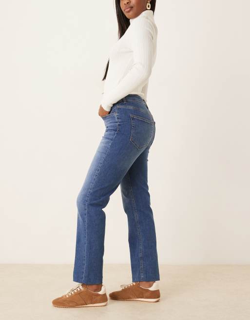 AWARE - Alice - Jean droit stretch à taille haute - Bleu moyen délavé, 3 de 5