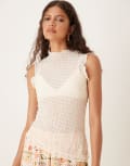 [AWARE] AWARE asymmetric textured top in cream-White XXS Birch