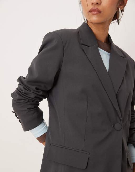 AWARE - Blazer sartoriale mix & match grigio scuro mélange, 3 di 4