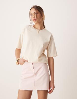 AWARE AWARE boxy undyed t-shirt in cream-White