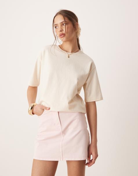 AWARE boxy undyed t-shirt in cream - view 1