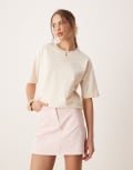 [AWARE] AWARE boxy undyed t-shirt in cream-White XS CREAM