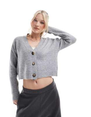 cardigan in light heather gray