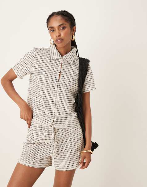 AWARE - Chemise d'ensemble décontractée en maille - Noir et blanc - view 1