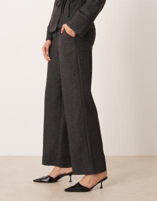 Aware Clean Tailored Wide Leg Pants In Gray