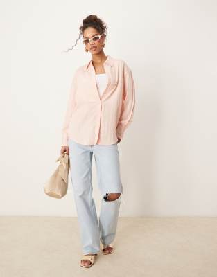 Aware Crinkle Effect Shirt In Pink