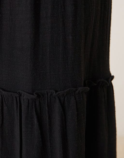 AWARE – Czarna warstwowa spódnica maxi z podwyższonym stanem w stylu boho, 5 z 5
