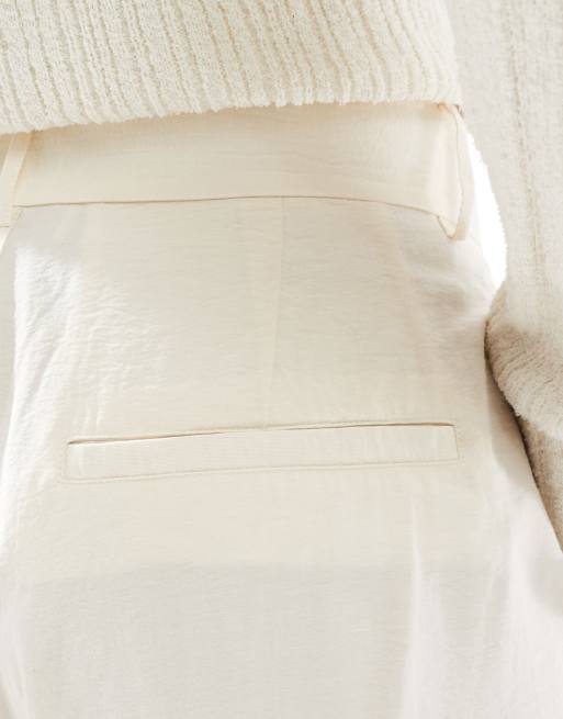 AWARE drapey tailored dad trouser in cream, 3 of 5