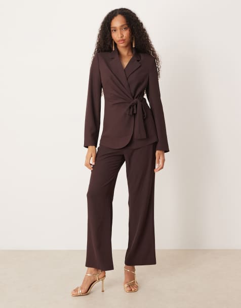 AWARE – Elegante Hose in Schokobraun mit geradem Bein, Kombiteil - view 1