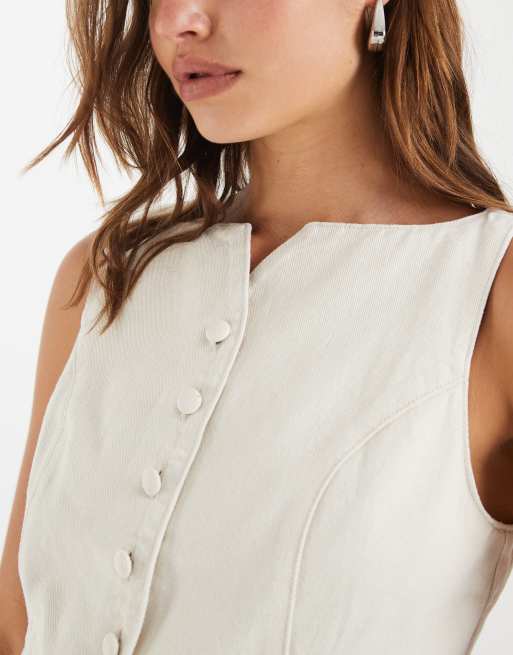 AWARE – Elegante Jeansweste in Ecru, 3 von 4