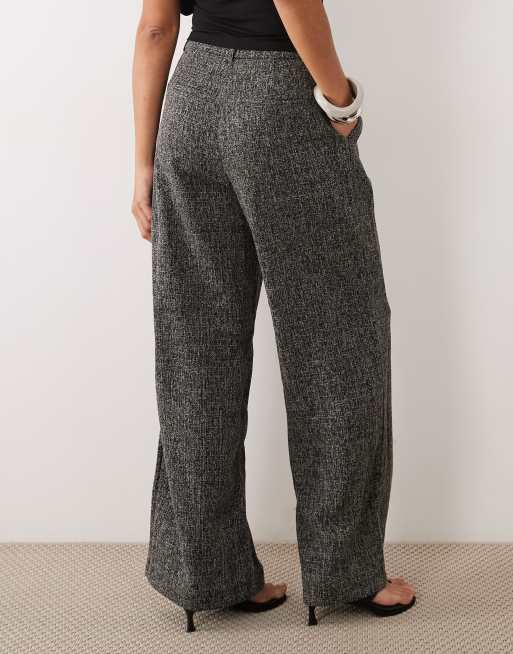 AWARE ensemble 2 pièces pantalon large à plis sur le devant à carreaux noirs, 2 de 5