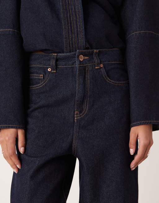 AWARE Eveline high waist barrel leg jeans in raw indigo blue (Part of a set), 5 of 5