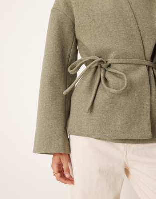 Aware Felted Kimono Style Jacket In Green