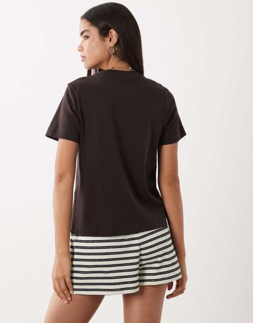 AWARE heavy weight boxy t-shirt in chocolate brown, 2 of 4
