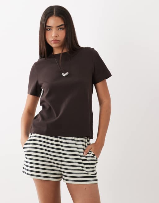 AWARE heavy weight boxy t-shirt in chocolate brown, 3 of 4