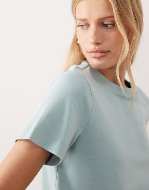 AWARE heavy weight boxy t-shirt in pale blue, 4 of 4