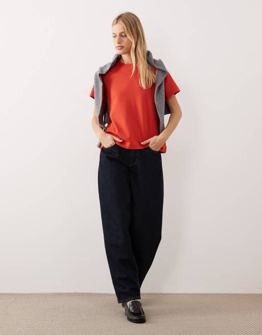 AWARE heavy weight boxy t-shirt in red, 2 of 4
