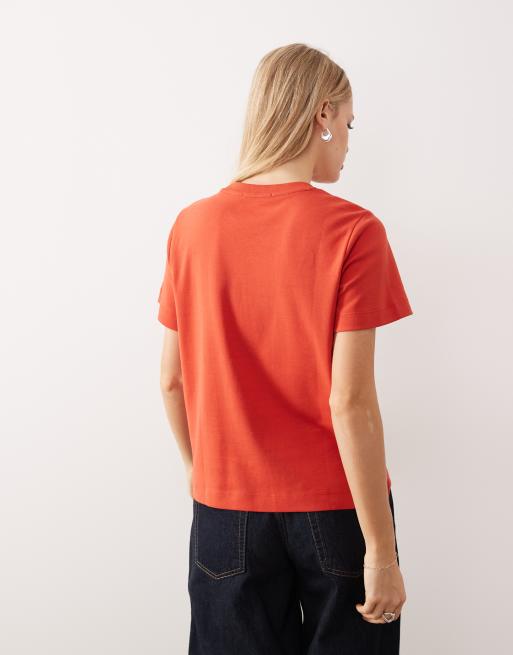 AWARE heavy weight boxy t-shirt in red, 3 of 4