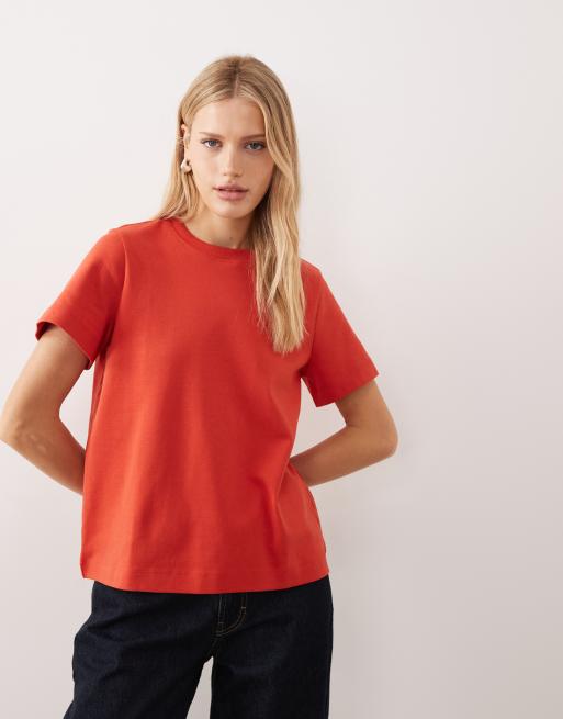 AWARE heavy weight boxy t-shirt in red, 4 of 4