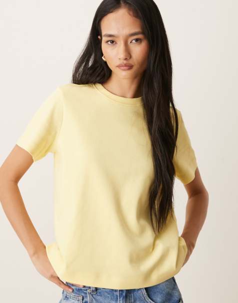 AWARE heavy weight boxy tee in pale yellow - view 1