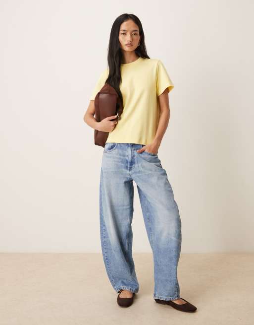 AWARE heavy weight boxy tee in pale yellow, 2 of 4