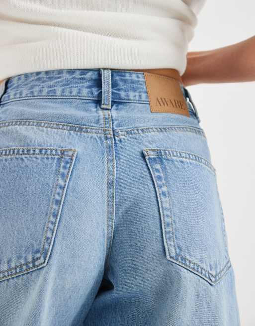 AWARE high waist denim Bermuda shorts in light blue denim, 4 of 5