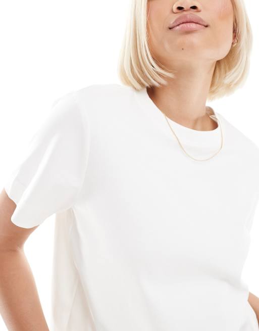 AWARE - Hvid kraftig T-shirt i firkantet pasform, 3 af 4