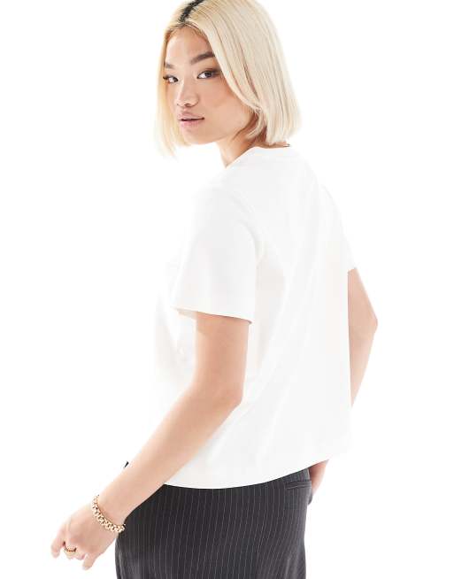 AWARE - Hvid kraftig T-shirt i firkantet pasform, 4 af 4